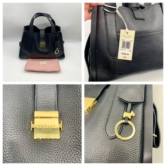 Radley London Black Pebbled Leather Sloane Street Convertible Satchel Bag - Picture 11 of 11